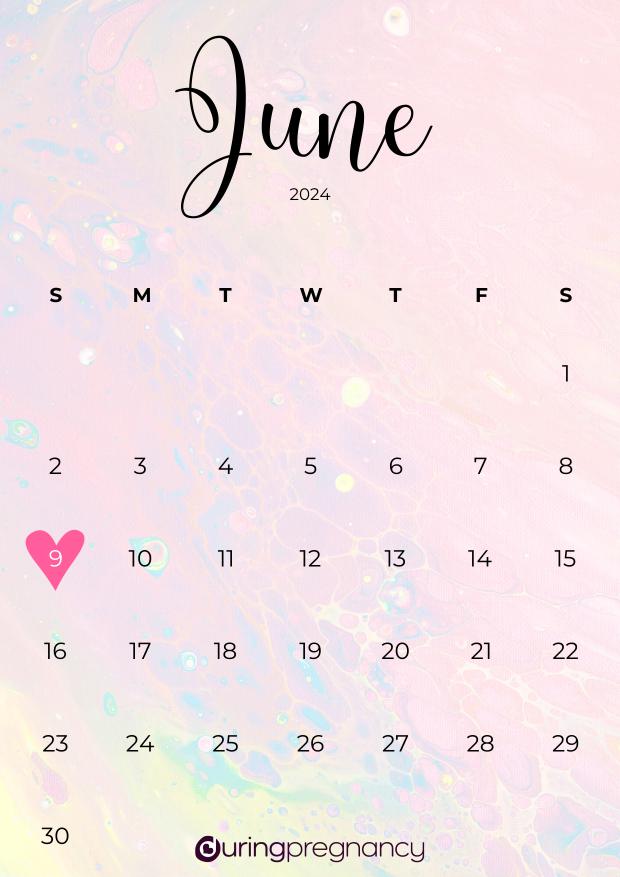 Due date calendarfor June 9, 2024