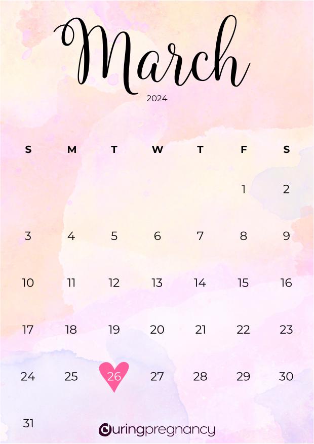 How Far Along Am I Due Date March 26, 2024
