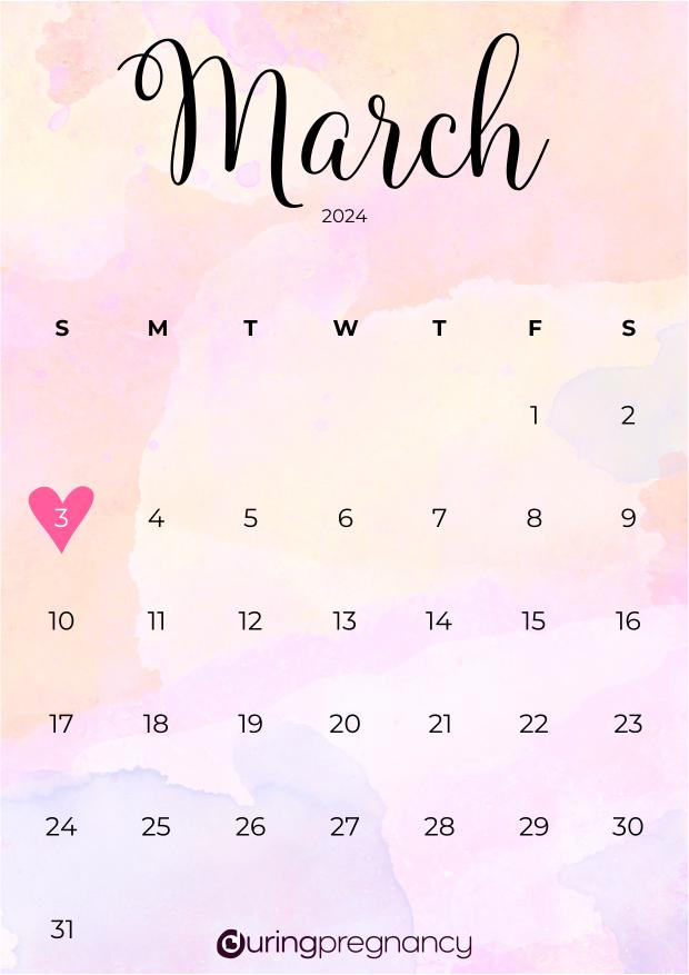 How Far Along Am I Due Date March 3, 2024
