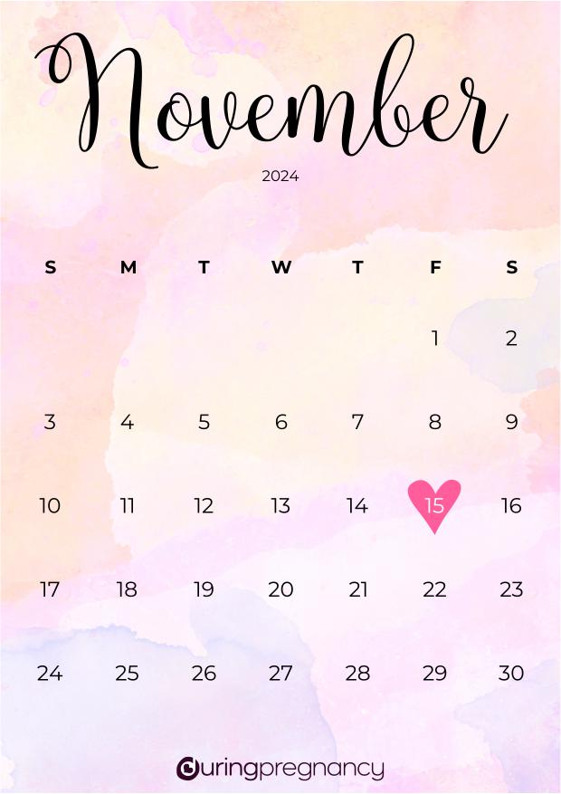 Due date calendarfor November 15, 2024