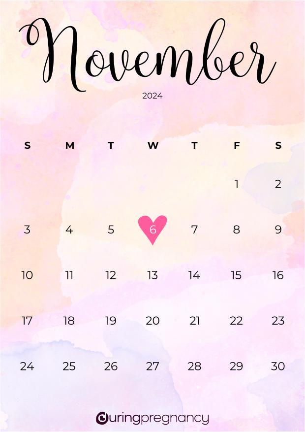 Due date calendarfor November 6, 2024
