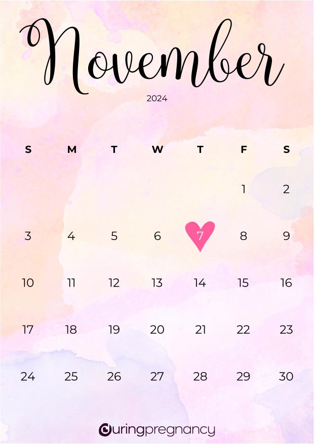 Due date calendarfor November 7, 2024