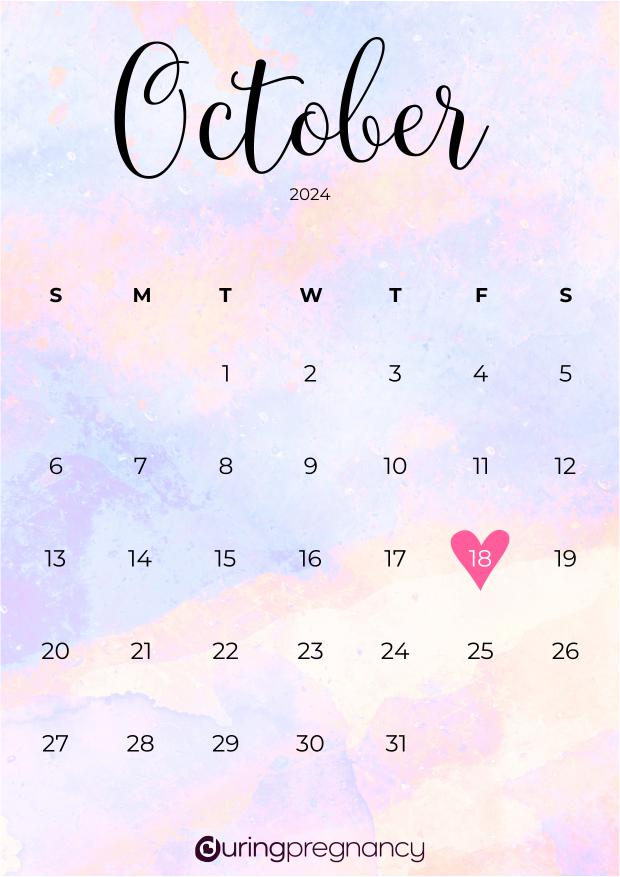 Due date calendarfor October 18, 2024