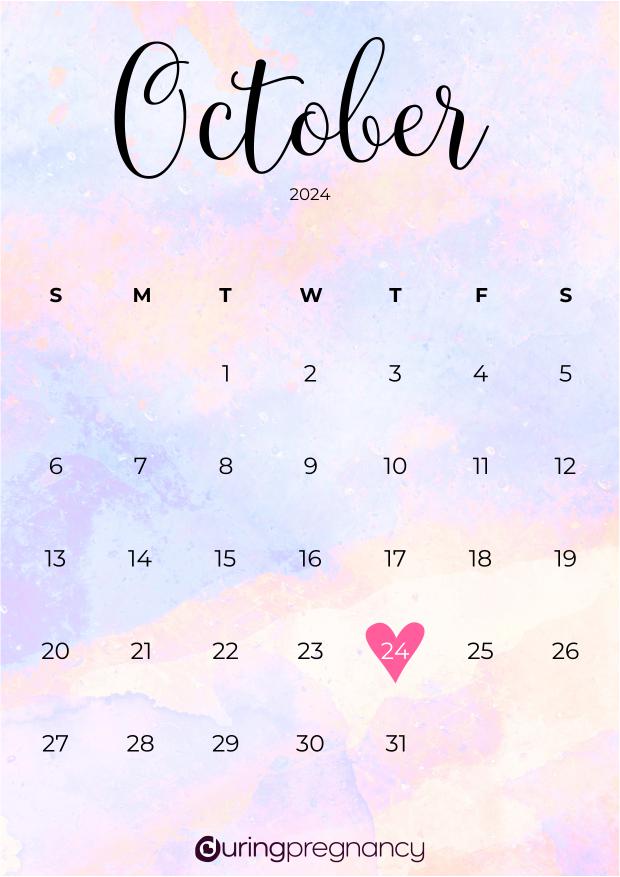 Due date calendarfor October 24, 2024