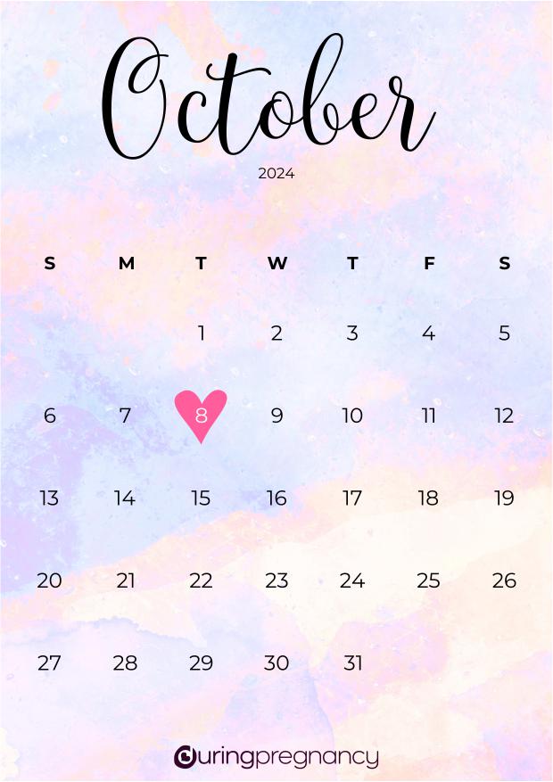 Due date calendarfor October 8, 2024