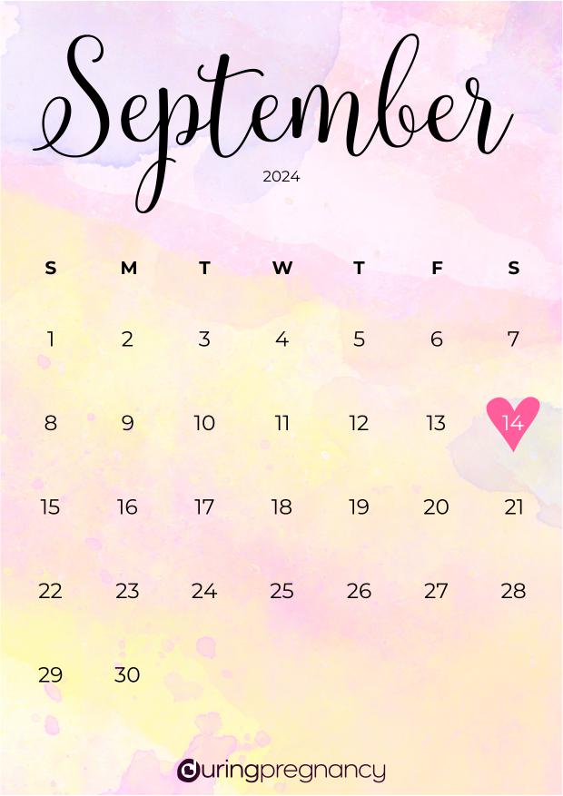 Due date calendarfor September 14, 2024