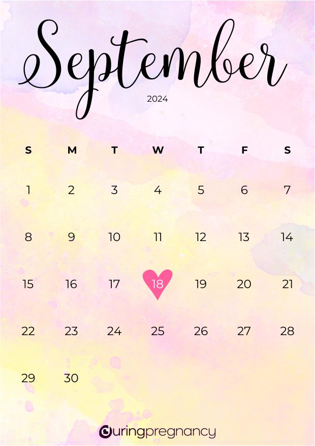 Due date calendarfor September 18, 2024