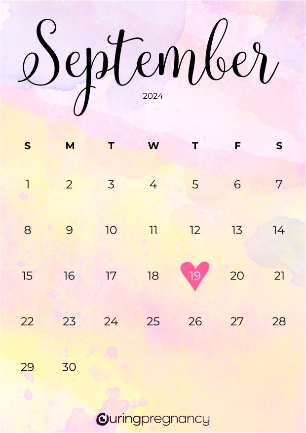 Due date calendarfor September 19, 2024