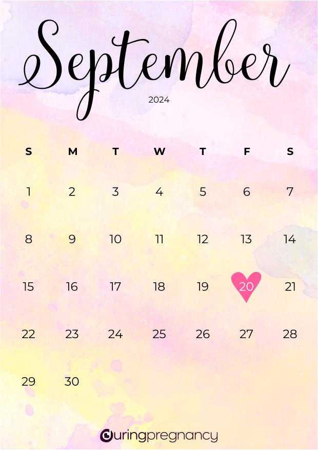 Due date calendarfor September 20, 2024