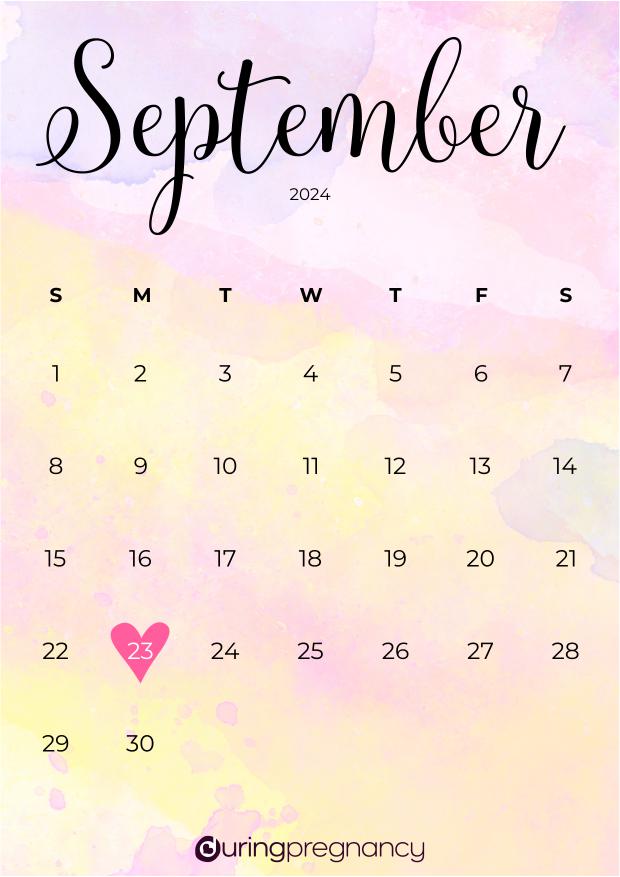 Due date calendarfor September 23, 2024