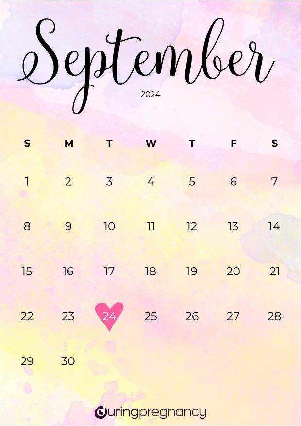 Due date calendarfor September 24, 2024