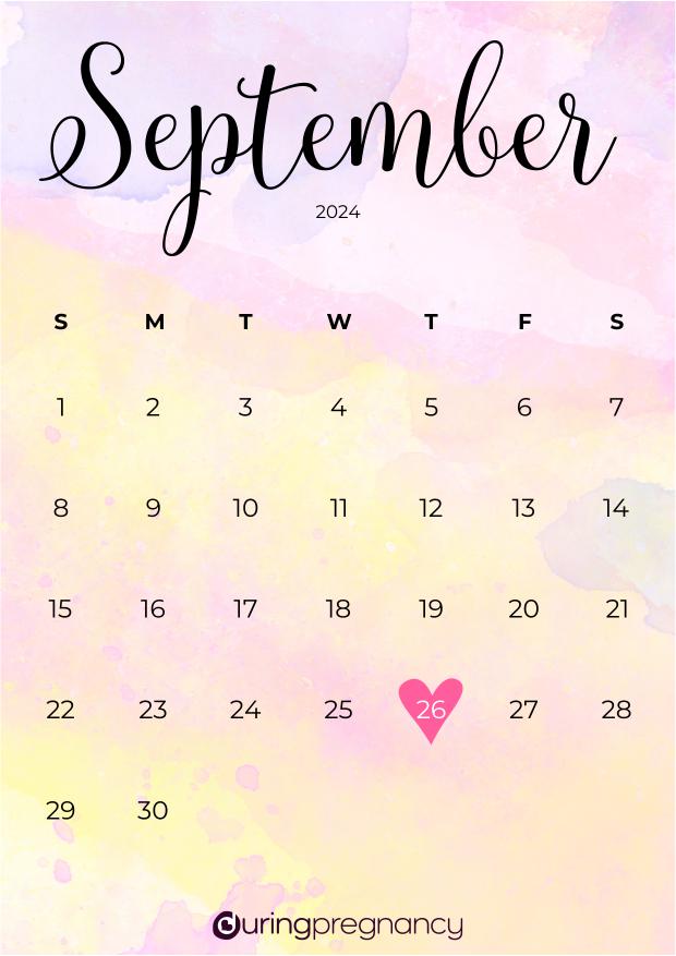 Due date calendarfor September 26, 2024