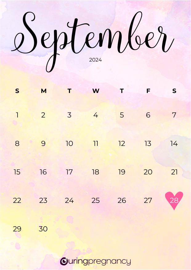 Due date calendarfor September 28, 2024