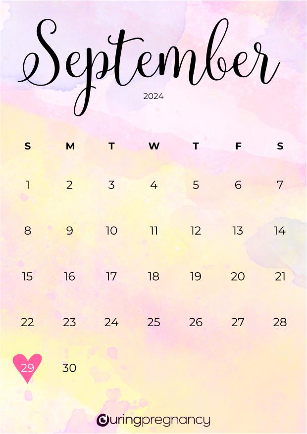 Due date calendarfor September 29, 2024