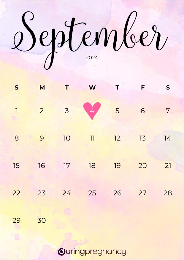 Due date calendarfor September 4, 2024